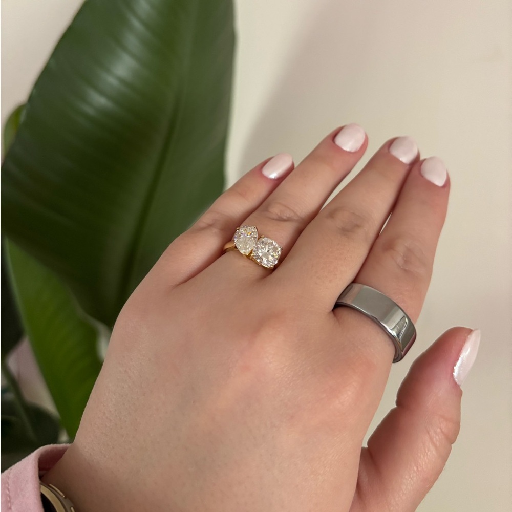 18K Gold Plated 4.5 Carat Moissanite Ring Size 7